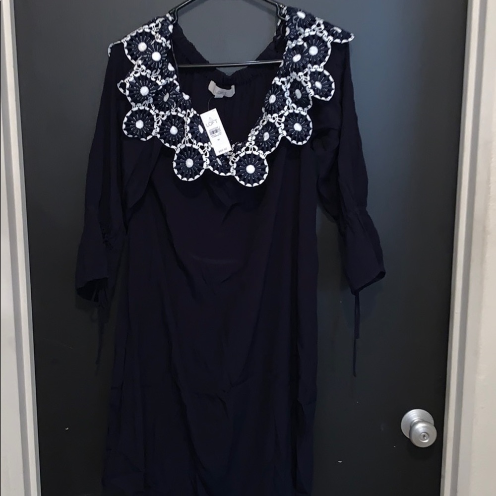NWT NAVY BLUE ANN TAYLOR LOFT DRESS